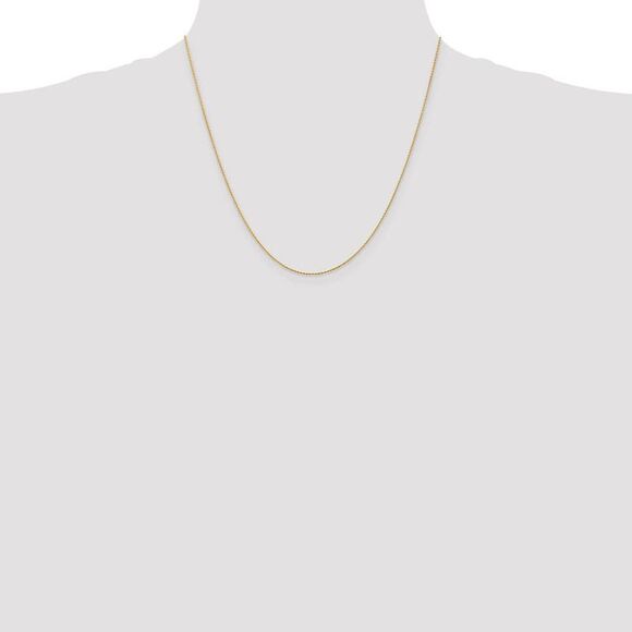 0.8mm 14k Yellow Gold Diamond Cut Round Wheat Chain Necklace, 20 Inch - Picture 2 of 8